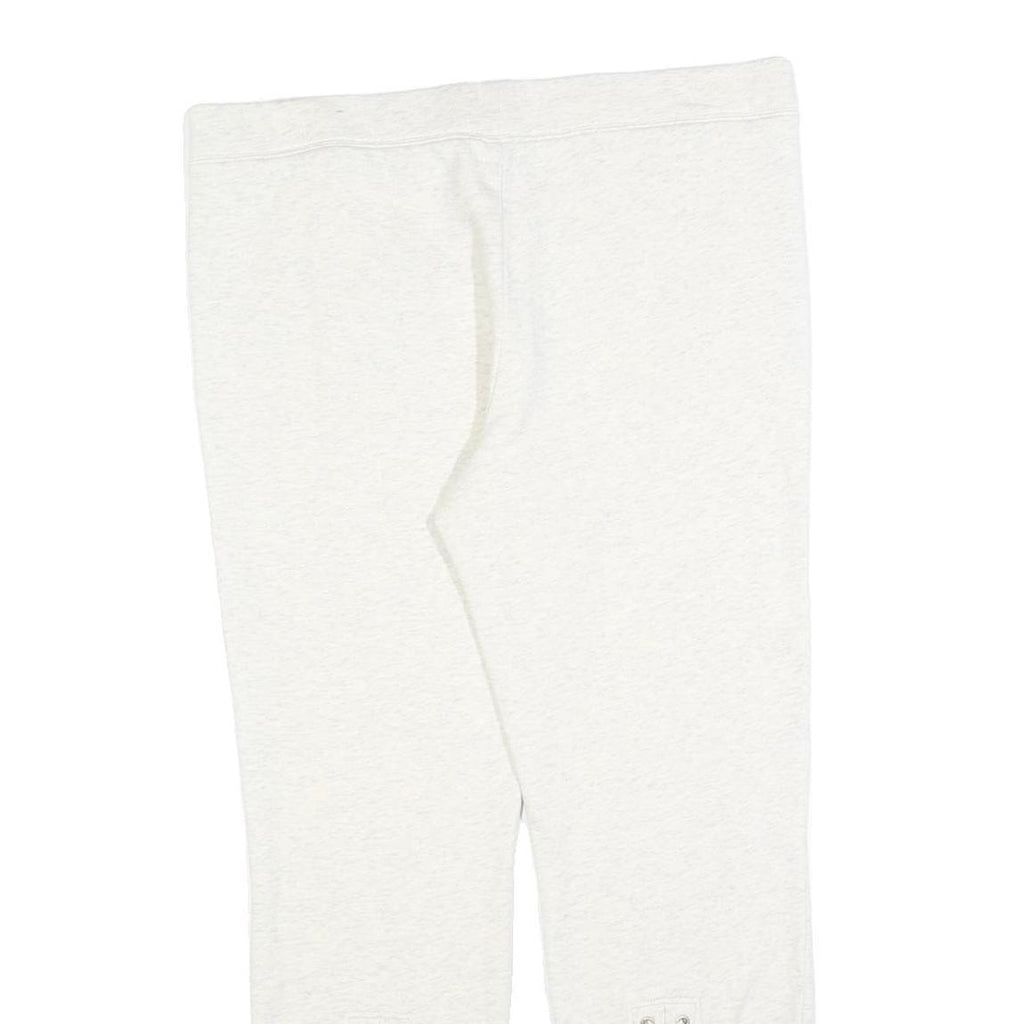 PAM & GELA Womens Joggers White Cotton Blend Regular Fit Tapered Leg L W36 L28