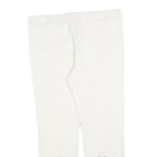 PAM & GELA Womens Joggers White Cotton Blend Regular Fit Tapered Leg L W36 L28