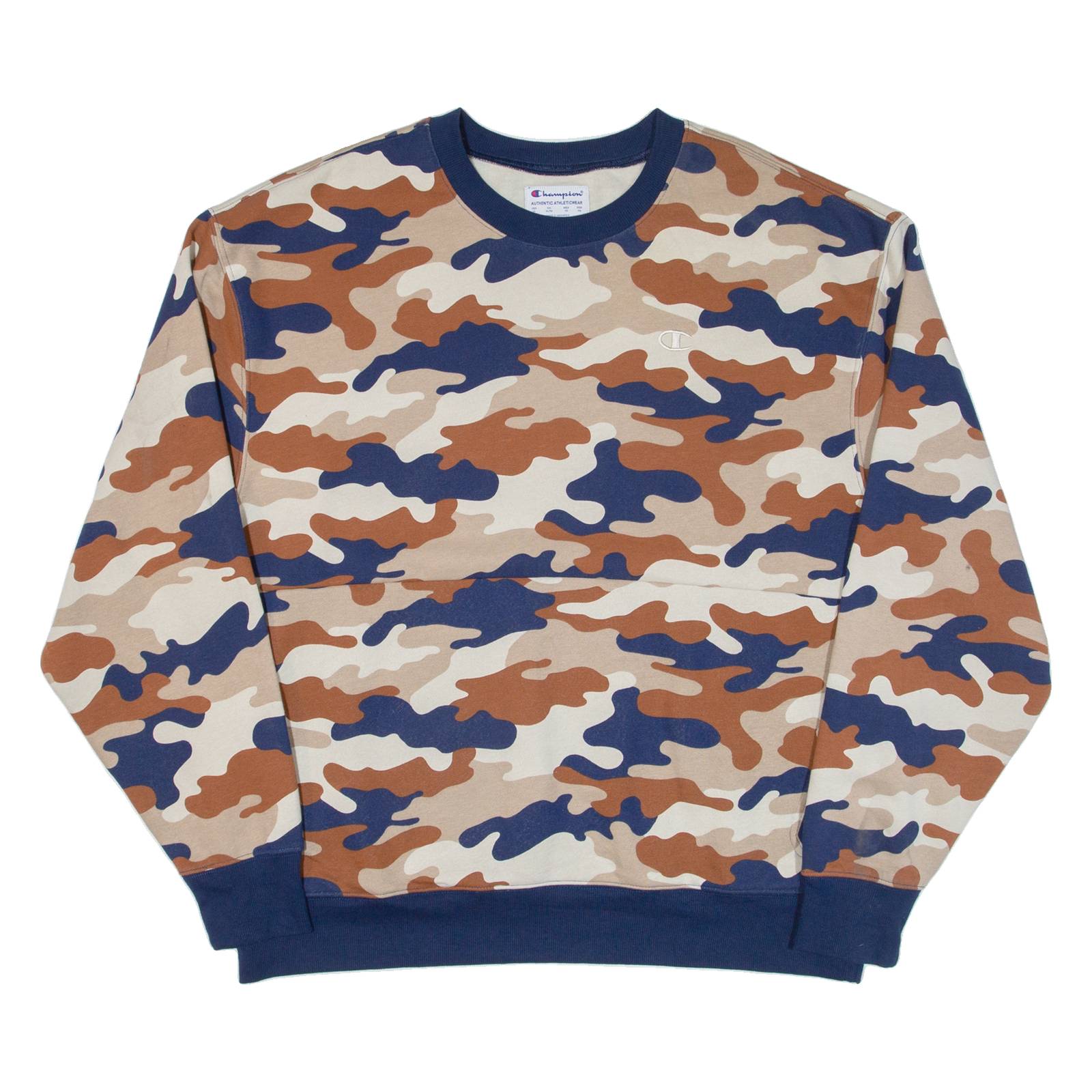 CHAMPION Camouflage Mens Sweatshirt Brown XL