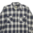 FIELD & STREAM Mens Blue & Grey Check Cotton Shirt XL Casual Classic Plaid