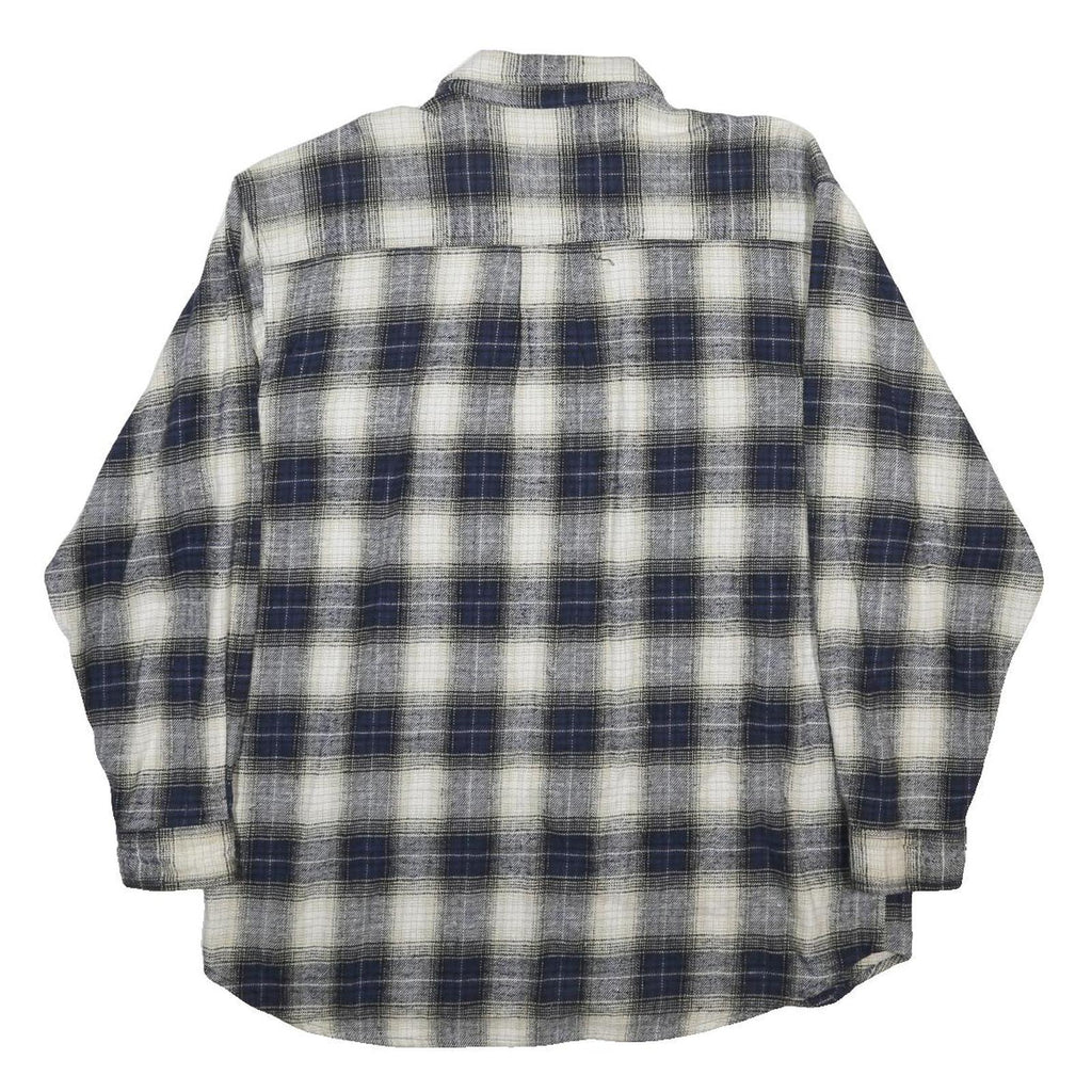 FIELD & STREAM Mens Blue & Grey Check Cotton Shirt XL Casual Classic Plaid