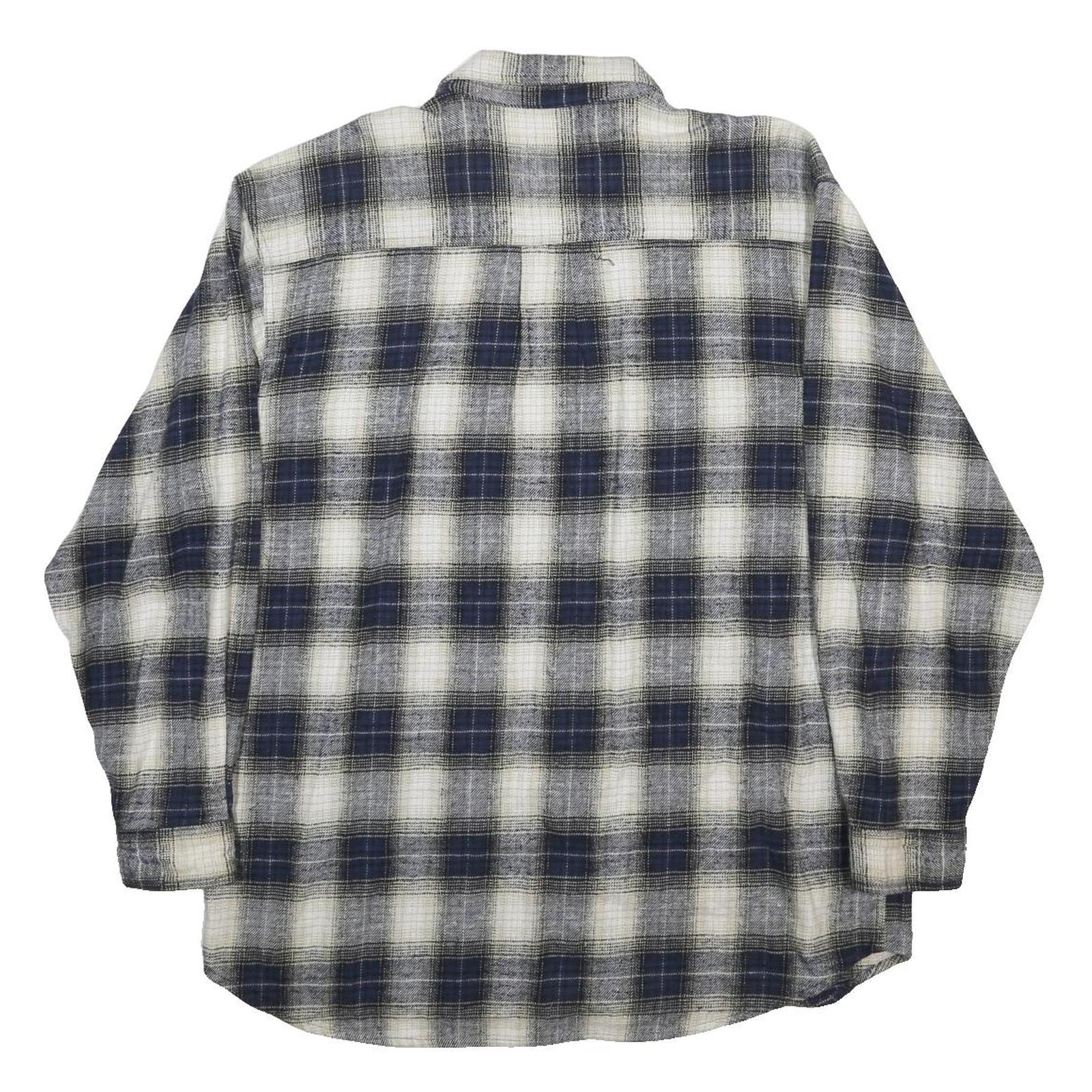 FIELD & STREAM Mens Blue & Grey Check Cotton Shirt XL Casual Classic Plaid