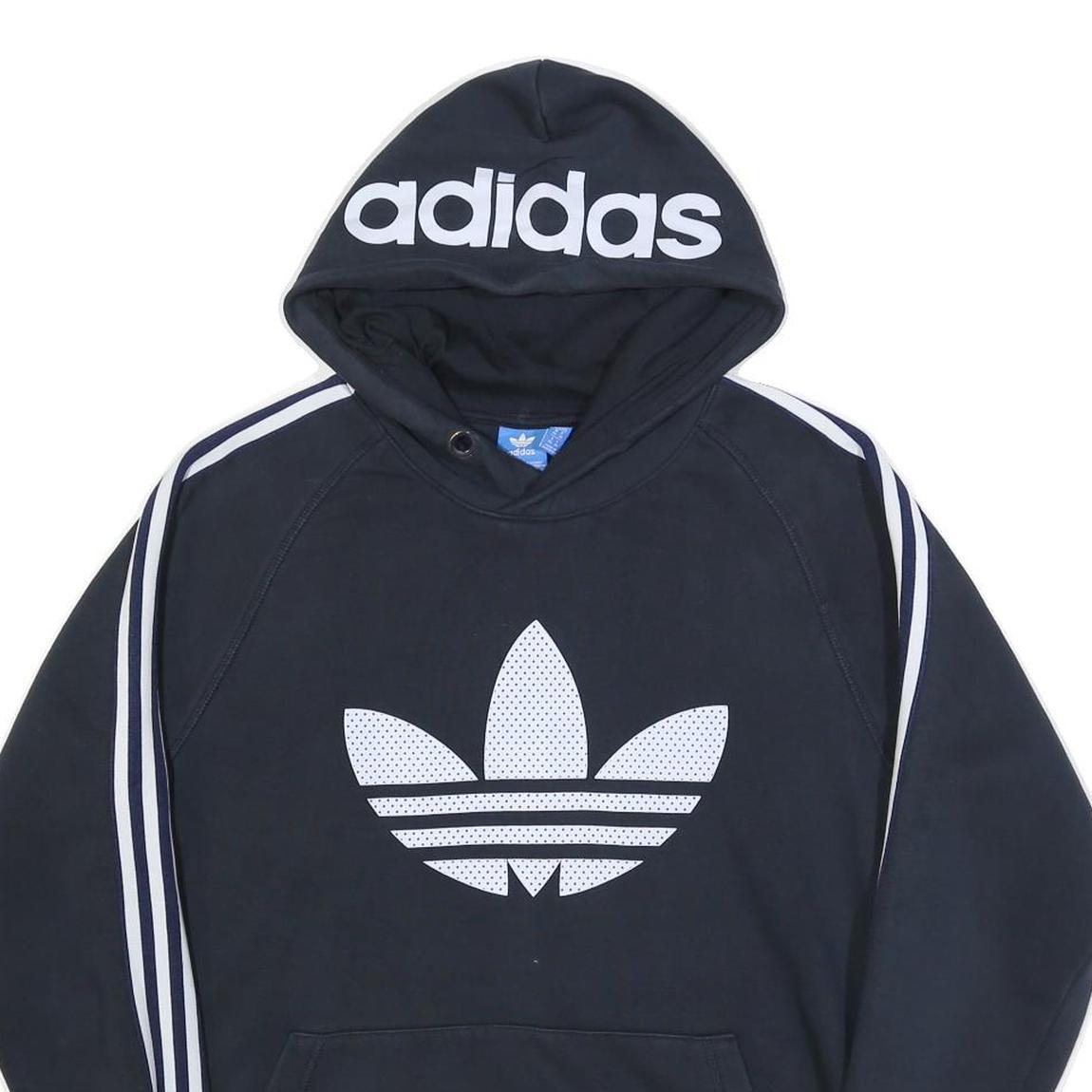 ADIDAS Womens Black Hoodie XL Cotton Blend Sportswear Casual Pullover