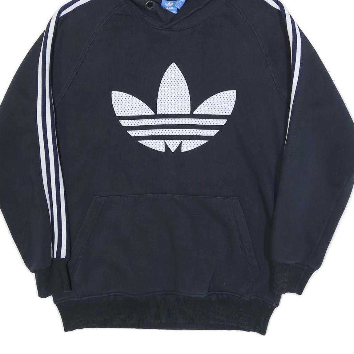 ADIDAS Womens Black Hoodie XL Cotton Blend Sportswear Casual Pullover