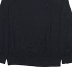 NAUTICA Mens Navy Plain Cotton Blend Jumper V Neck Basic Knit L Crew Neck Casual