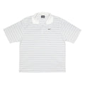 NIKE Mens White & Grey Striped Short Sleeve Polo Shirt M Lightweight Sportswear