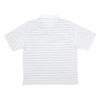 NIKE Mens White & Grey Striped Short Sleeve Polo Shirt M Lightweight Sportswear