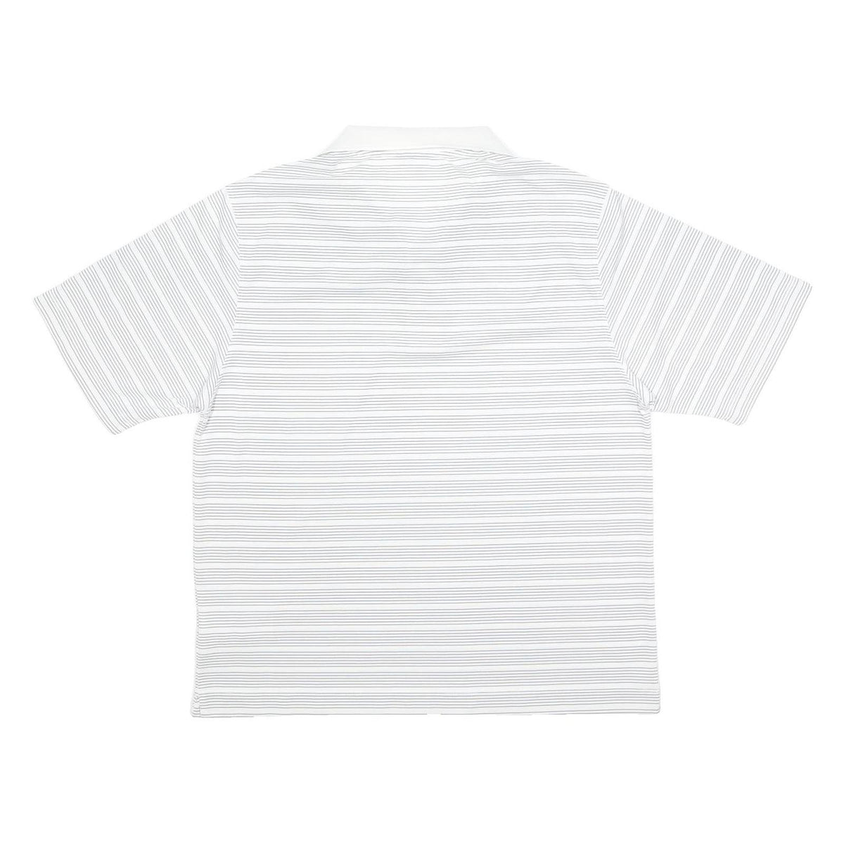 NIKE Mens White & Grey Striped Short Sleeve Polo Shirt M Lightweight Sportswear