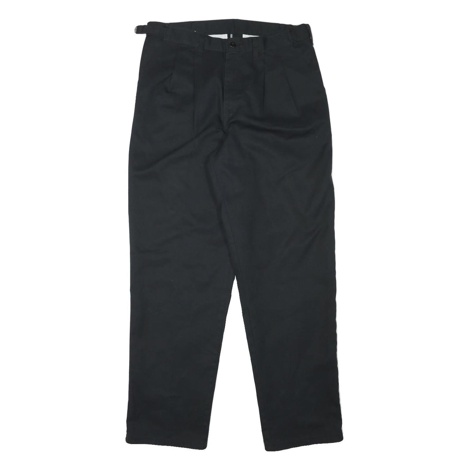 DICKIES Mens Cotton Blend Black Regular Fit Straight Leg Trousers W32 L31