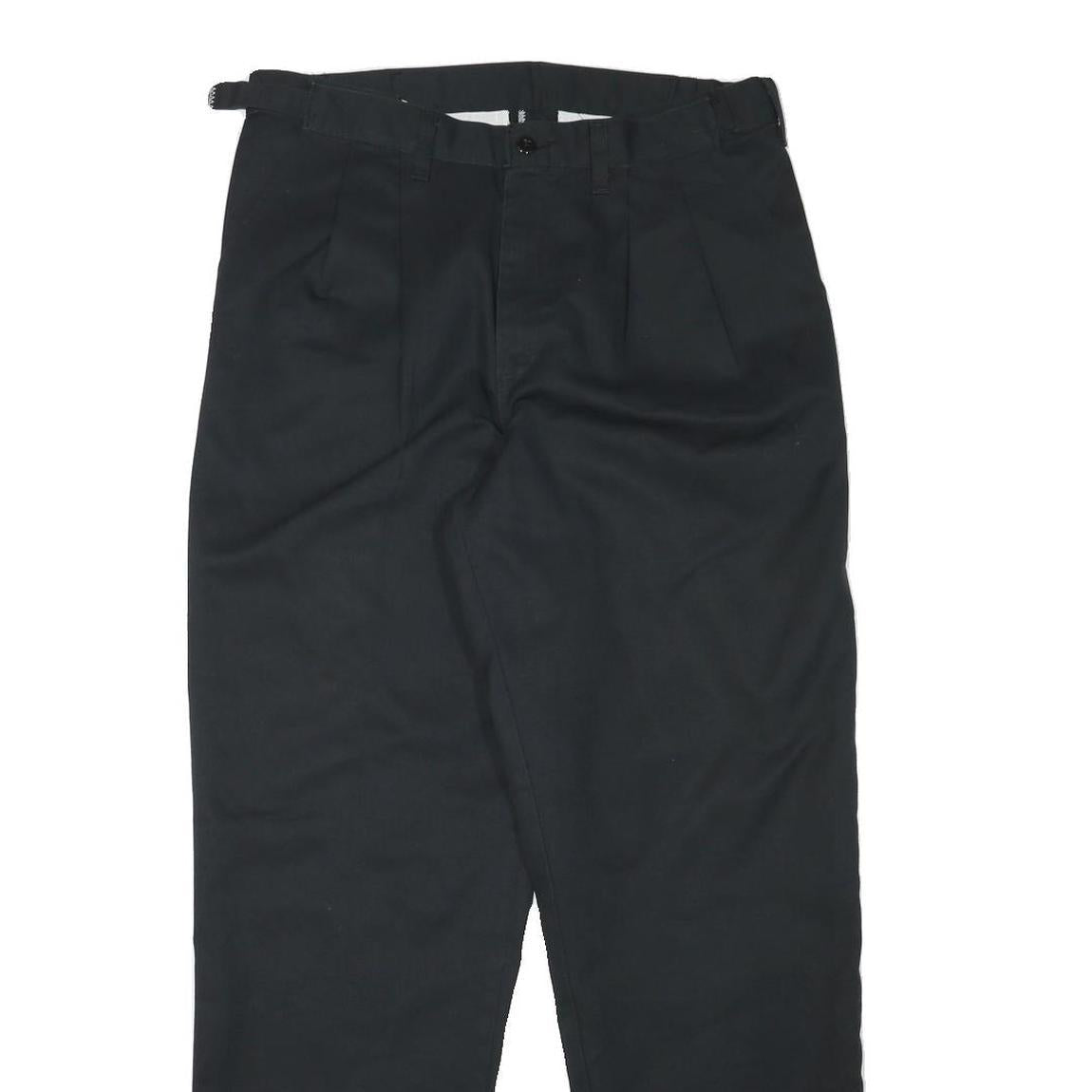 DICKIES Mens Cotton Blend Black Regular Fit Straight Leg Trousers W32 L31