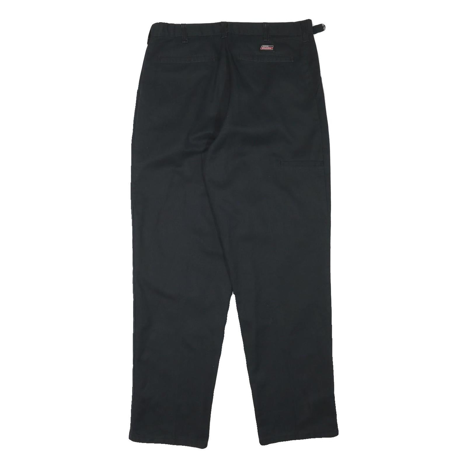 DICKIES Mens Cotton Blend Black Regular Fit Straight Leg Trousers W32 L31