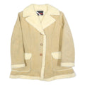 WIMAN Womens Beige Faux Shearling Button Jacket L Suede Style Winter Coat