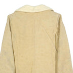 WIMAN Womens Beige Faux Shearling Button Jacket L Suede Style Winter Coat