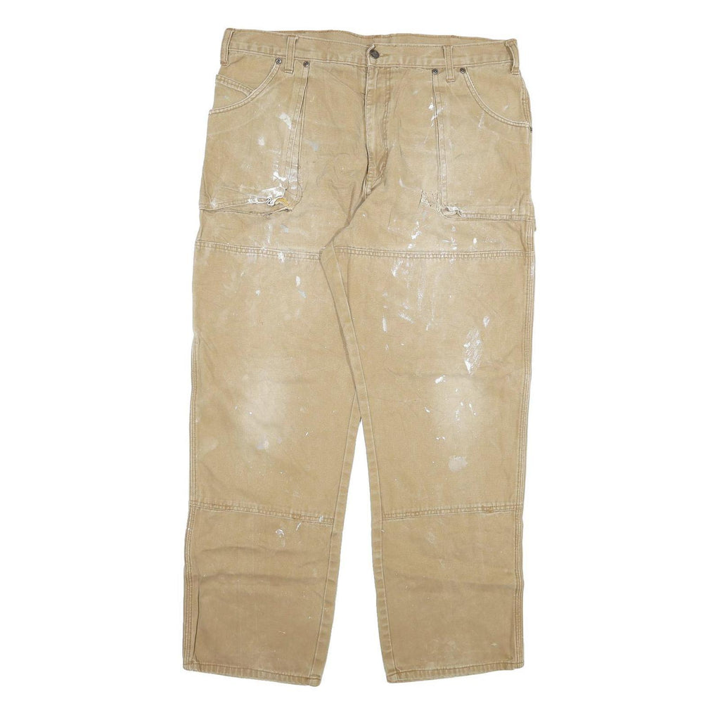 DICKIES Mens Regular Fit Beige Cotton Blend Denim W40 L32 Durable Workwear Jeans
