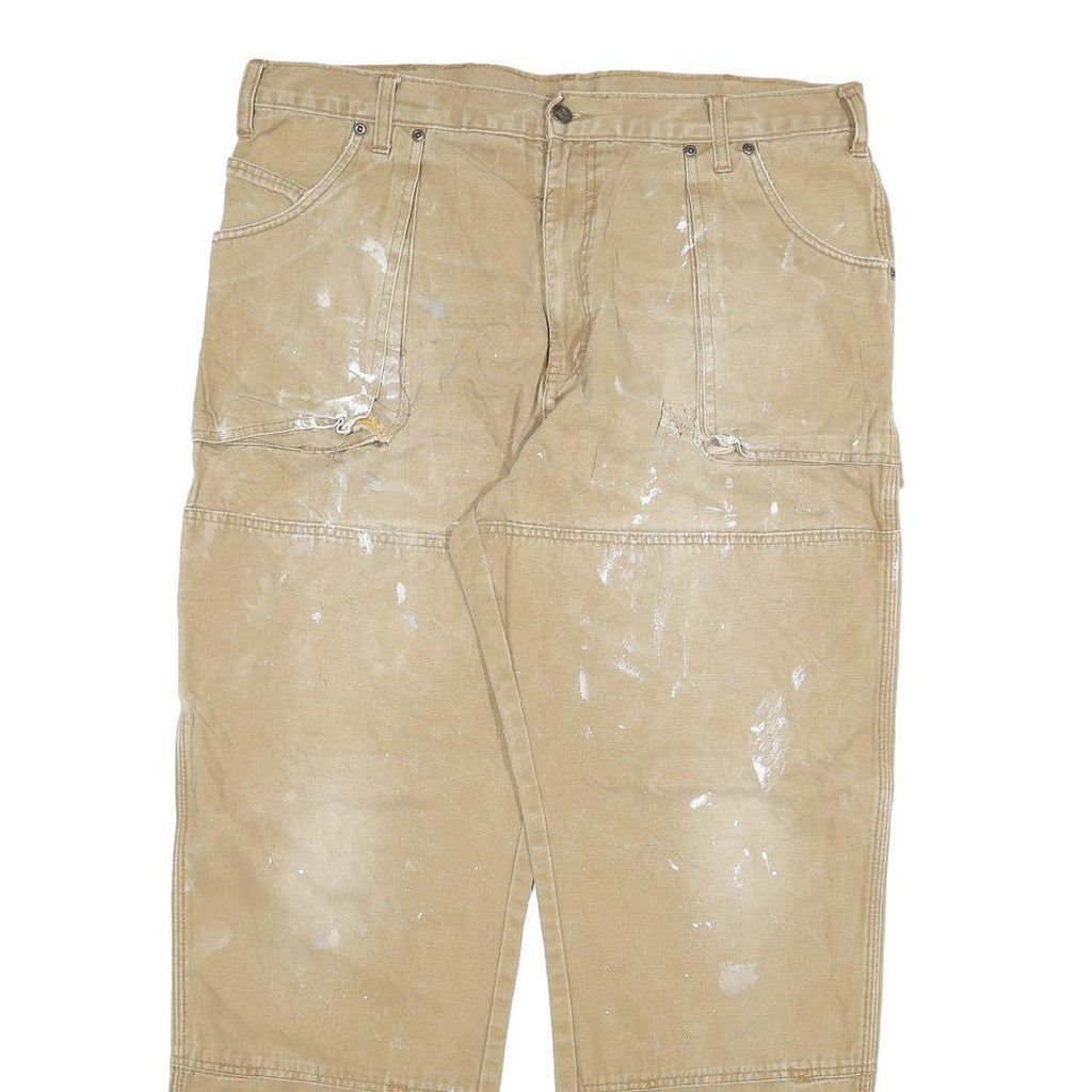 DICKIES Mens Regular Fit Beige Cotton Blend Denim W40 L32 Durable Workwear Jeans