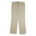 DICKIES Womens Cotton Blend Beige Regular Straight Trousers W33 L31 Workwear Zip