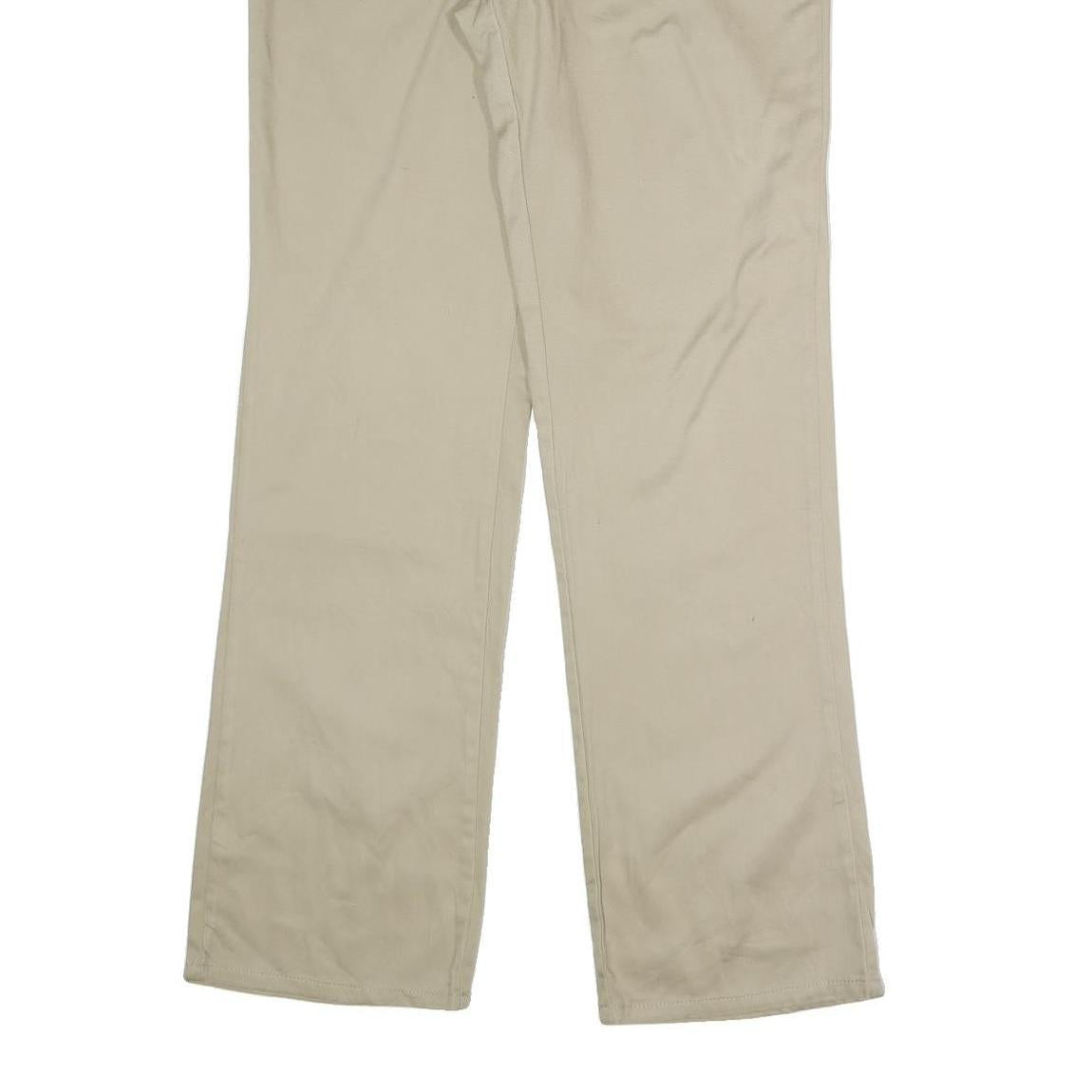 DICKIES Womens Cotton Blend Beige Regular Straight Trousers W33 L31 Workwear Zip