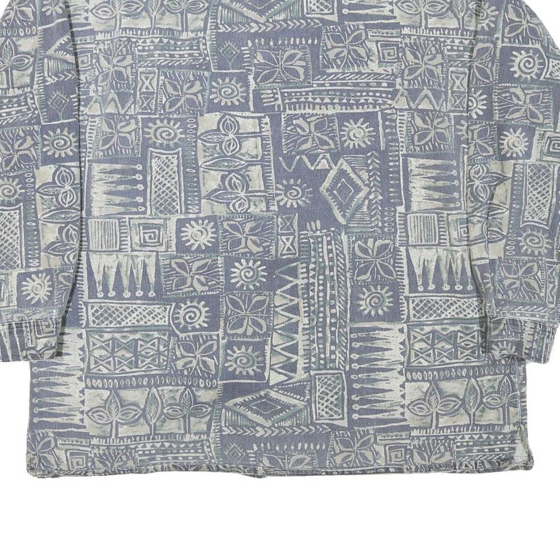 CB Mens Blue & Cream Pattern Cotton Blend Shirt XL Casual Beachwear