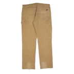 DICKIES Mens Regular Fit Workwear Jeans Beige Cotton Blend Zip W40 L34 Durable
