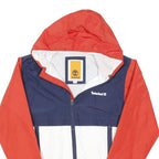 TIMBERLAND Boys Navy & Red Colourblock Windbreaker Jacket 12Y Polyester Blend