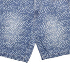 FUBU Mens Shorts Blue Casual Denim M W32 Branded Print Relaxed Fit