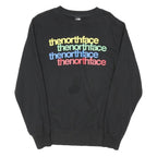 THE NORTH FACE Mens Black Rainbow Logo Crew Neck M Sweatshirt Cotton Blend