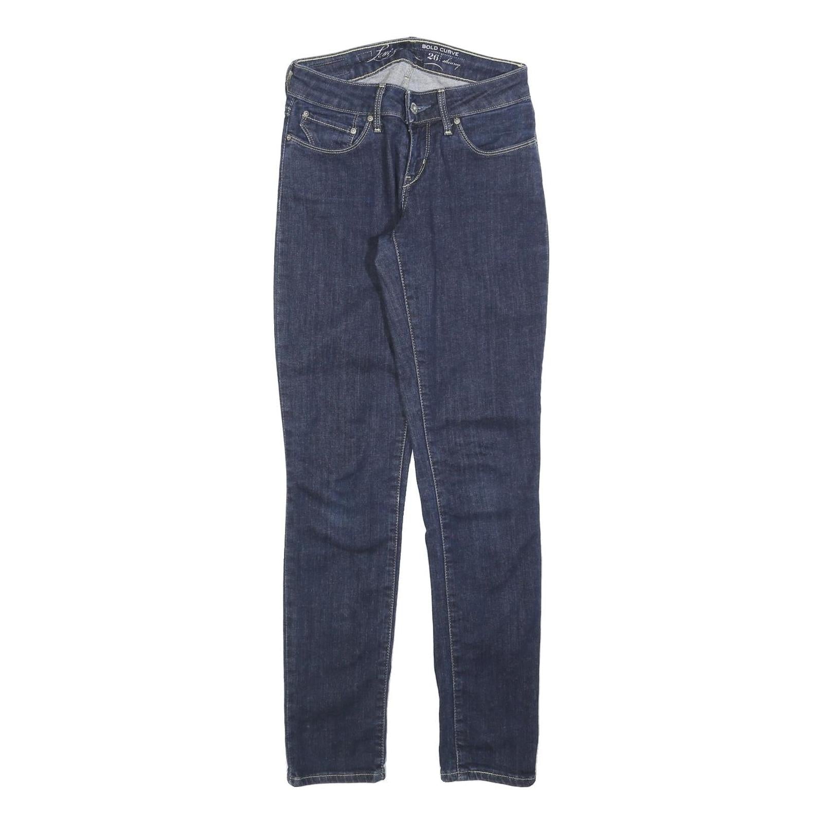 LEVI'S Womens Jeans Blue Slim Skinny Denim Medium W26 L30 Classic Fit Zip