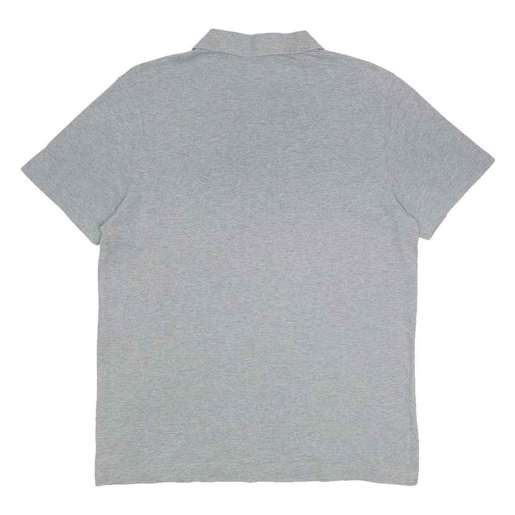 PUMA Mens Grey Short Sleeve Plain Polo Shirt L Cotton Casual Sport