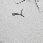 PUMA Mens Grey Short Sleeve Plain Polo Shirt L Cotton Casual Sport