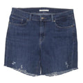 LEVI'S Womens Denim Blue Casual Shorts M W32 Raw Edge Distressed Hem