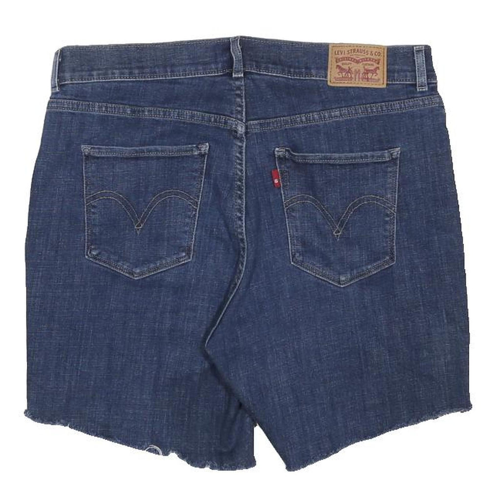 LEVI'S Womens Denim Blue Casual Shorts M W32 Raw Edge Distressed Hem