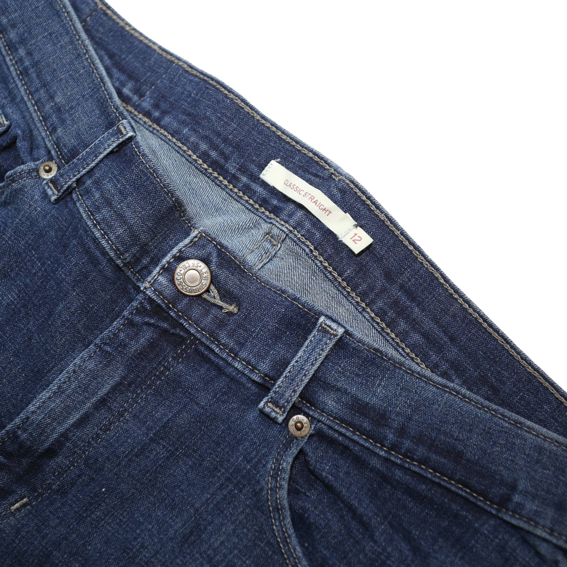 LEVI'S Womens Denim Blue Casual Shorts M W32 Raw Edge Distressed Hem