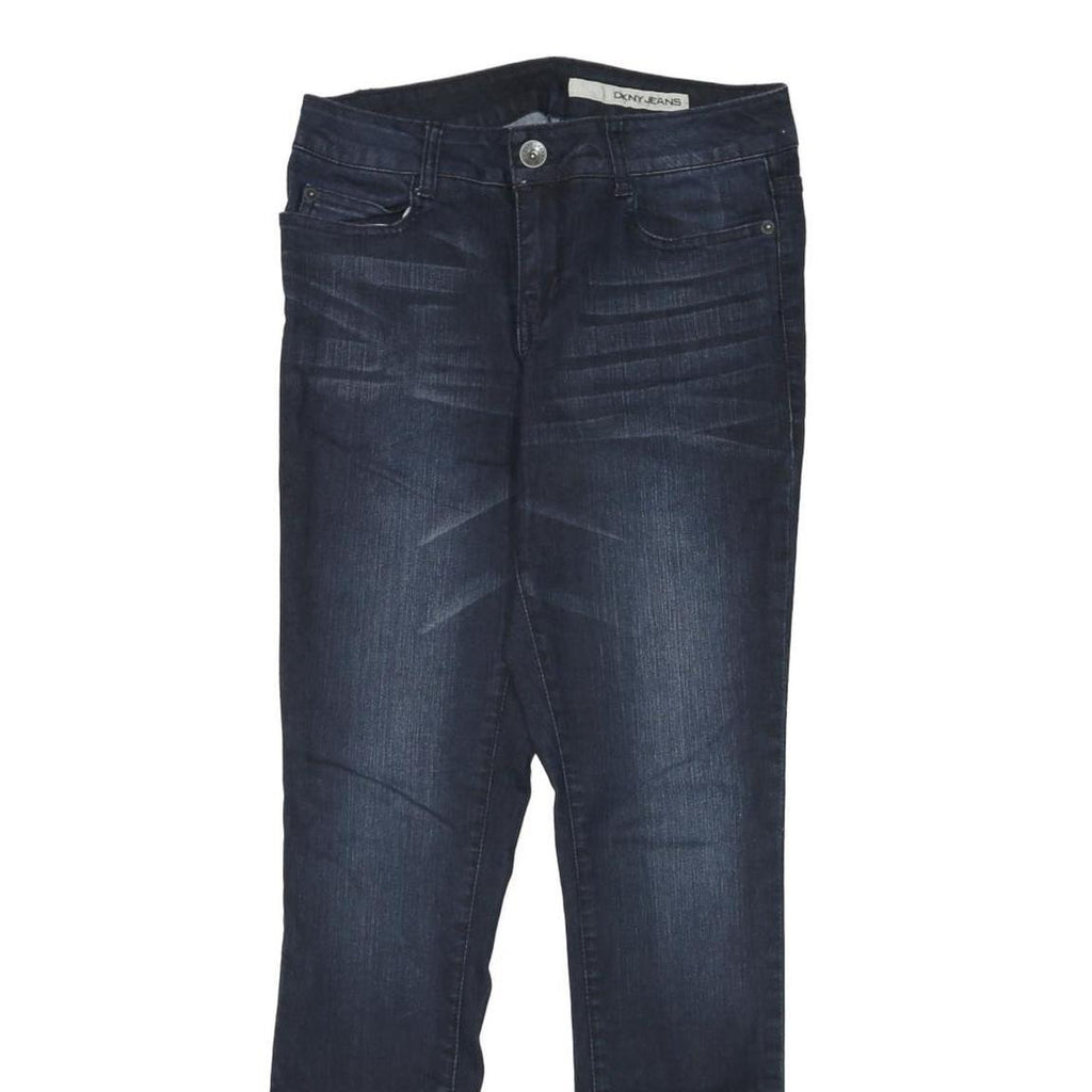 DKNY Womens Slim Blue Denim Jeans Cotton Blend Zip W28 L31 Stylish Fit