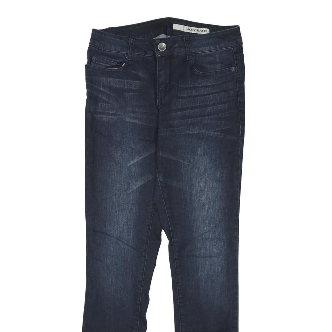 DKNY Womens Slim Blue Denim Jeans Cotton Blend Zip W28 L31 Stylish Fit
