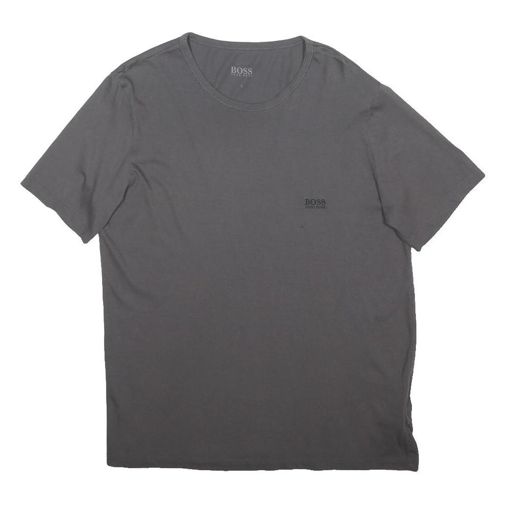 BOSS HUGO BOSS Mens Grey Modern T-Shirt L Short Sleeve Crew Neck Cotton Blend