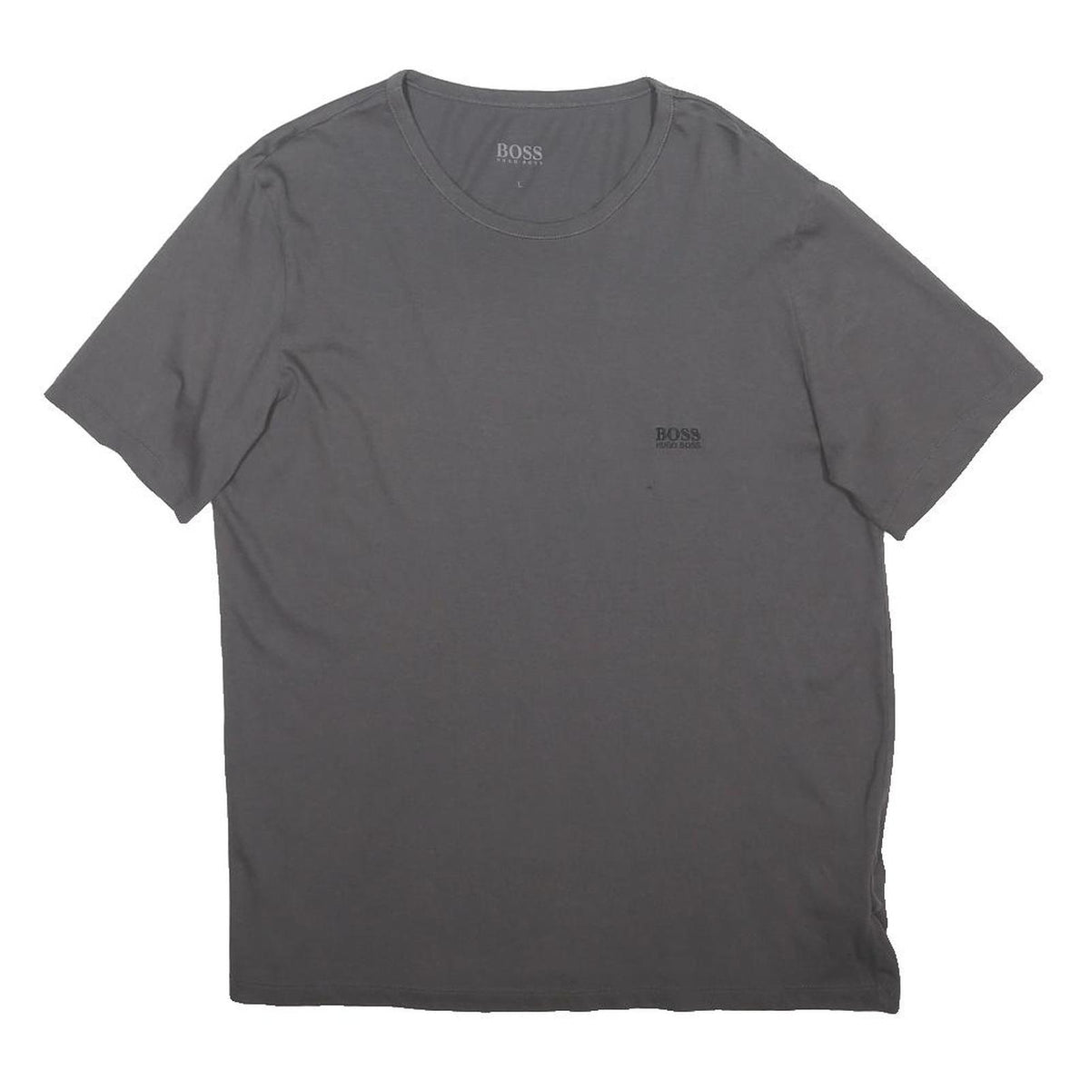 BOSS HUGO BOSS Mens Grey Modern T-Shirt L Short Sleeve Crew Neck Cotton Blend