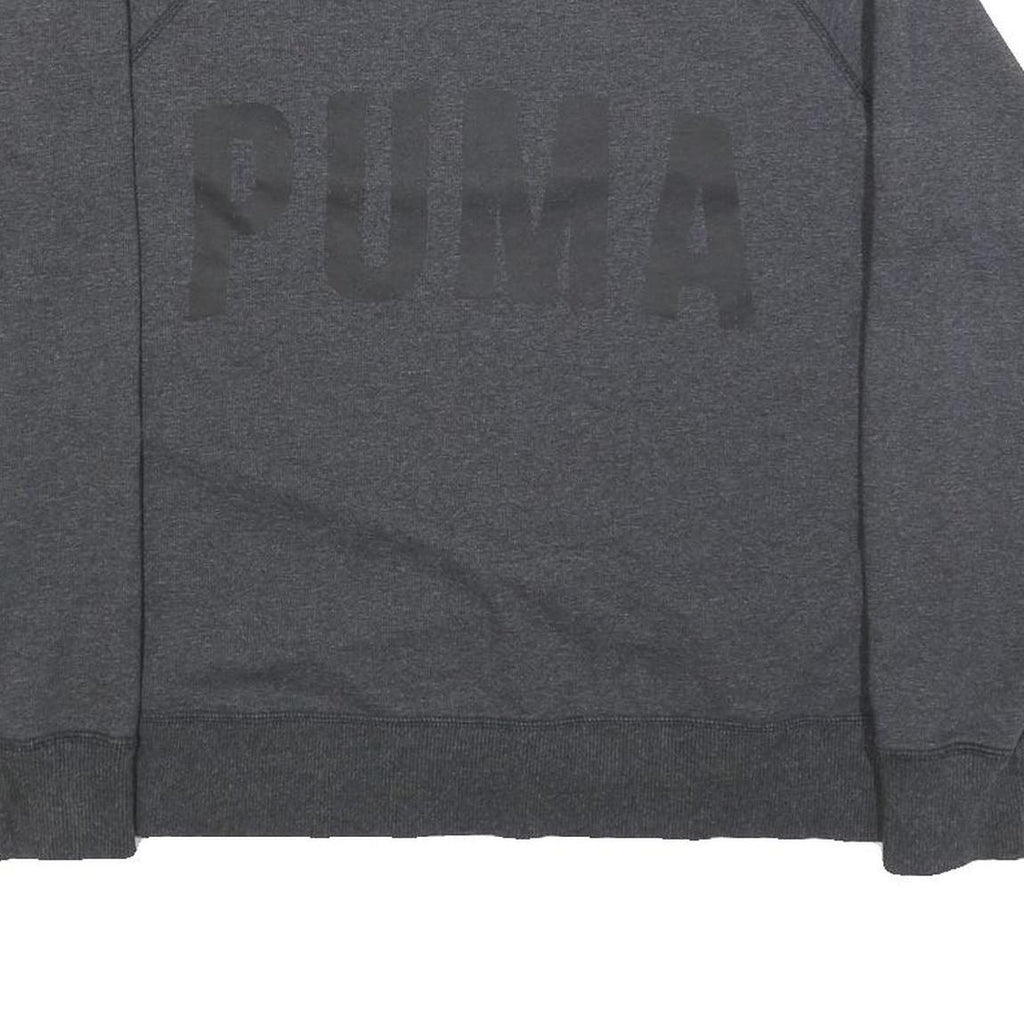 PUMA Womens Grey Cotton Blend Crew Neck Sweatshirt UK 16 Casual Sportswear