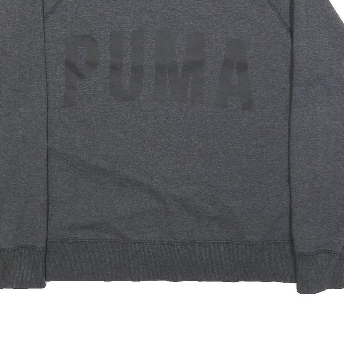 PUMA Womens Grey Cotton Blend Crew Neck Sweatshirt UK 16 Casual Sportswear