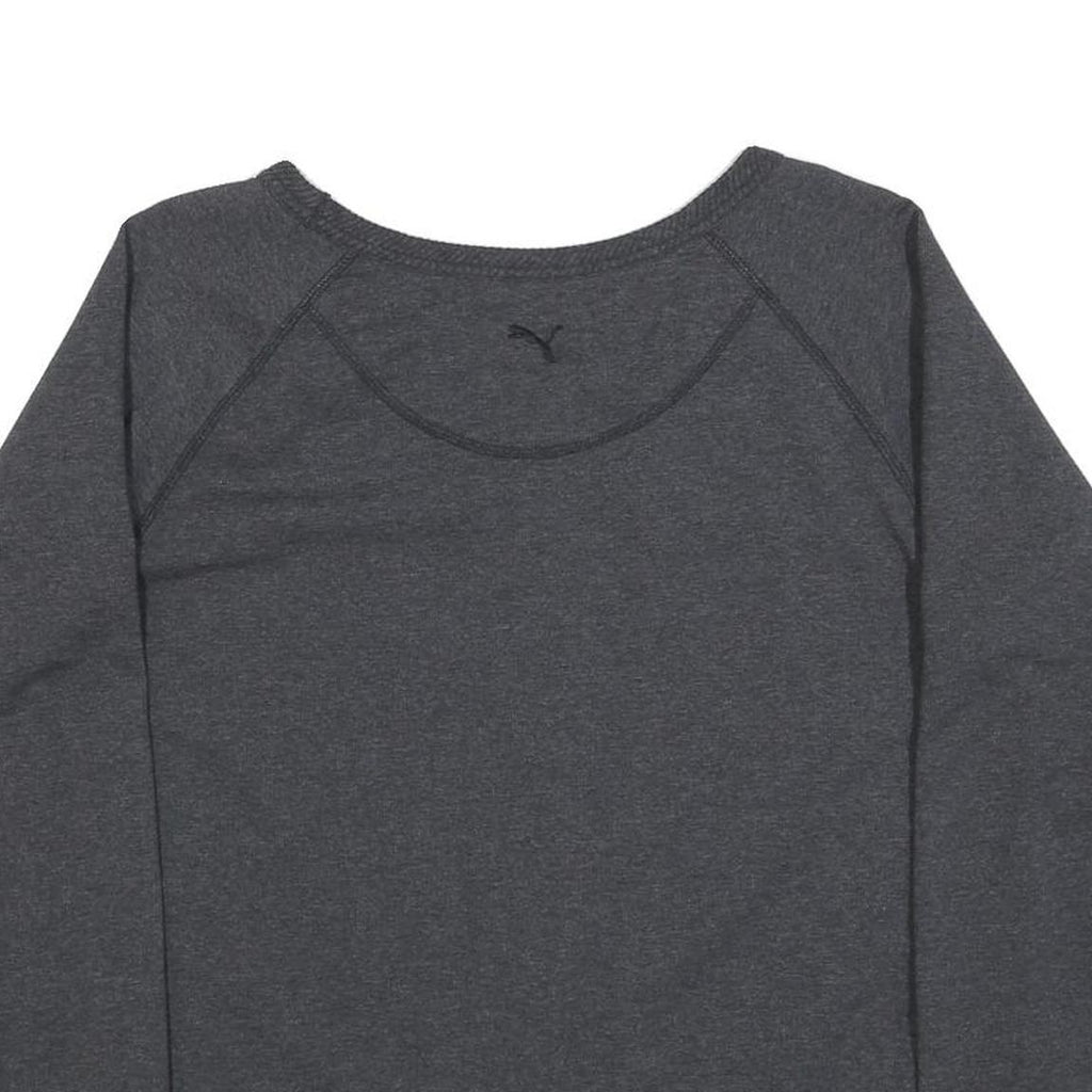 PUMA Womens Grey Cotton Blend Crew Neck Sweatshirt UK 16 Casual Sportswear
