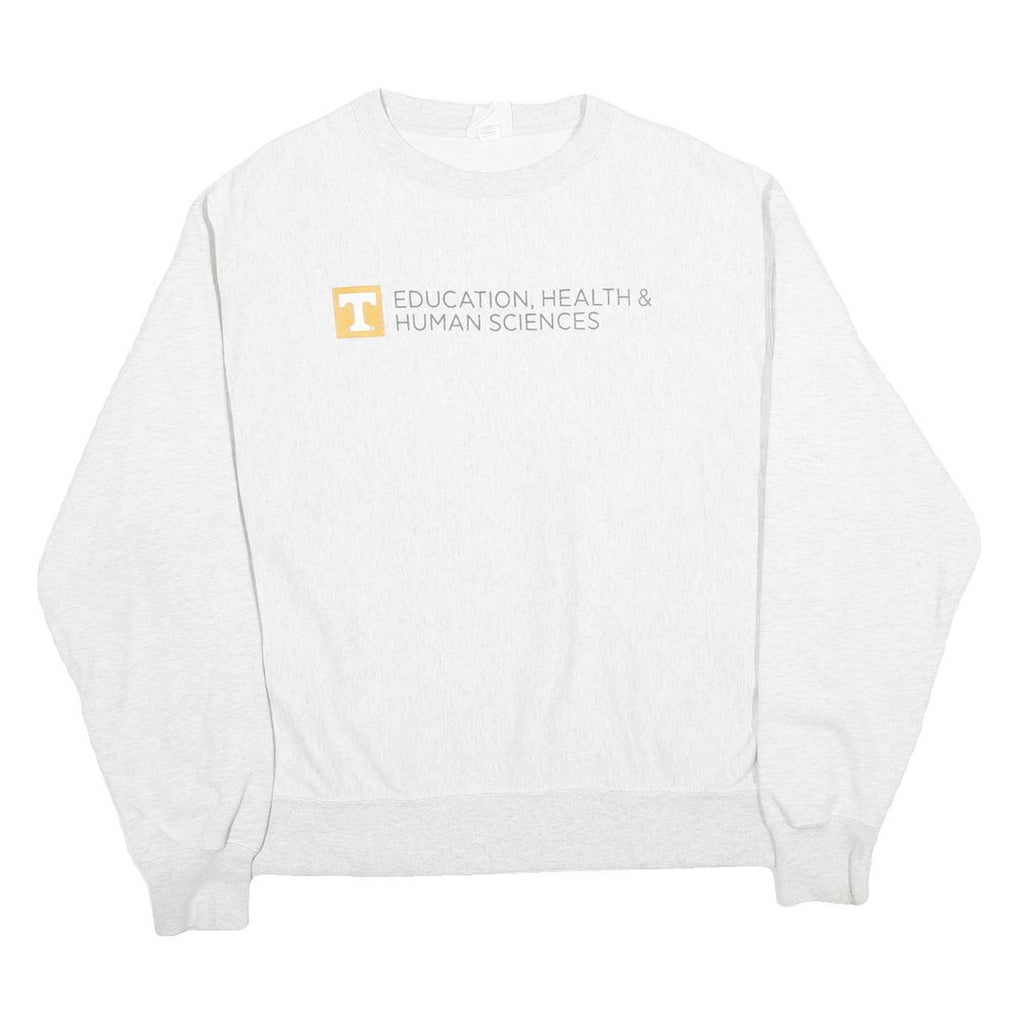 CHAMPION REVERSE WEAVE Mens White Education Health & Human Sciences Crew Neck L