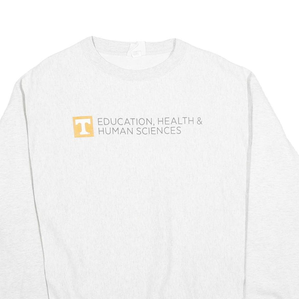 CHAMPION REVERSE WEAVE Mens White Education Health & Human Sciences Crew Neck L
