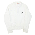 PUMA Womens White Polyester Blend Bomber Jacket UK 10 Plain Zip Casual Outerwear