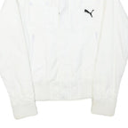 PUMA Womens White Polyester Blend Bomber Jacket UK 10 Plain Zip Casual Outerwear