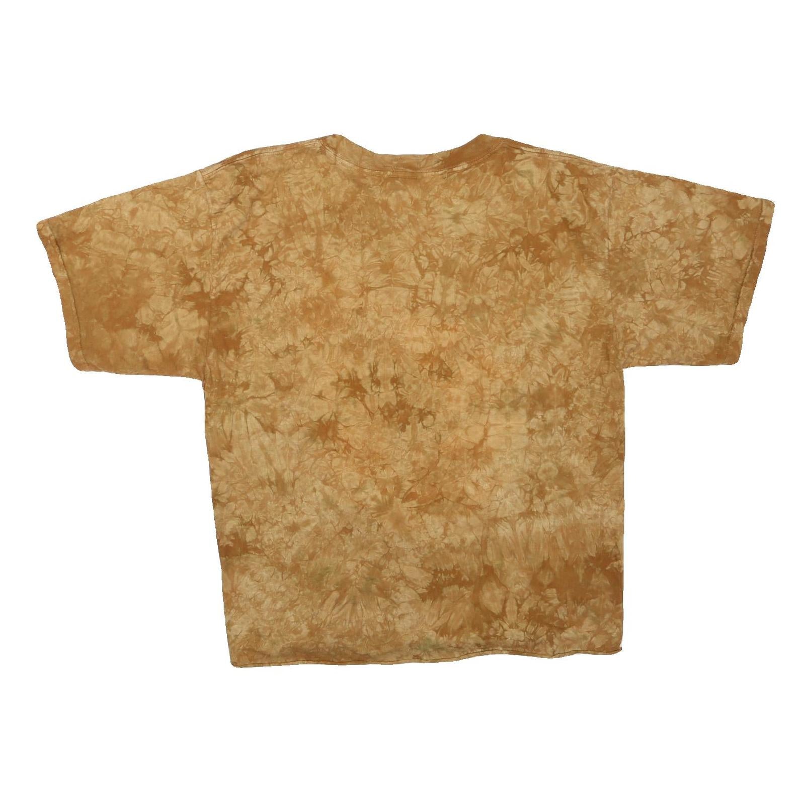 TULTEX Womens Brown Tie Dye Eagle Graphic T-Shirt L Short Sleeve Crew Neck