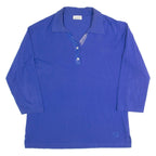 DORABELLA Womens Top Blue Collared 3/4 Sleeve 90s L