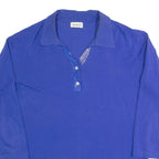 DORABELLA Womens Top Blue Collared 3/4 Sleeve 90s L