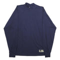 RUSSELL ATHLETIC Mens Navy Blue Long Sleeve Mock Neck Cotton T-Shirt M