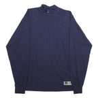 RUSSELL ATHLETIC Mens Navy Blue Long Sleeve Mock Neck Cotton T-Shirt M