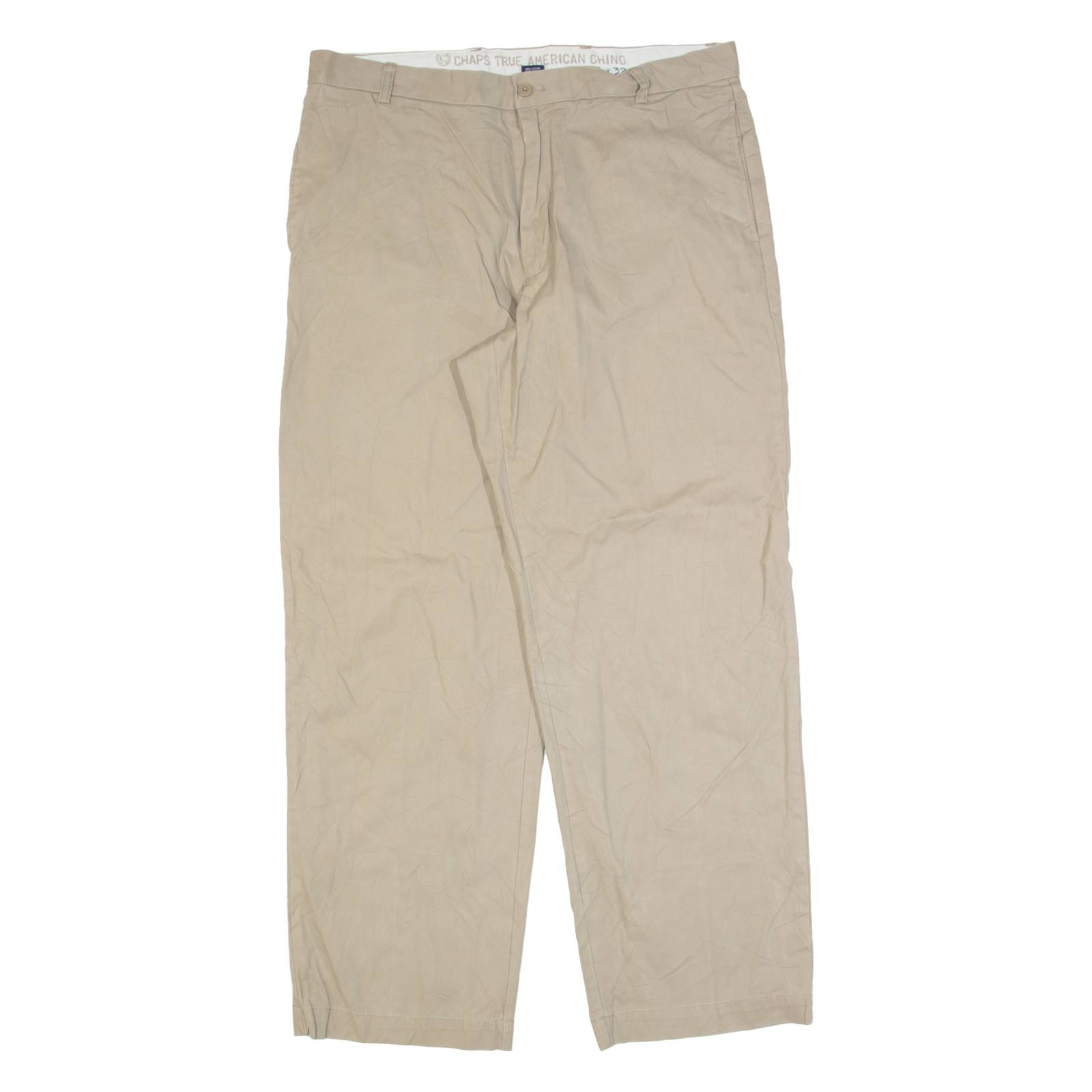 CHAPS Chino Mens Trousers Beige Regular Straight W36 L32