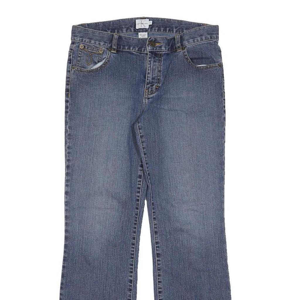 CALVIN KLEIN JEANS Womens Blue Regular Straight Denim Light W32 L30 Button
